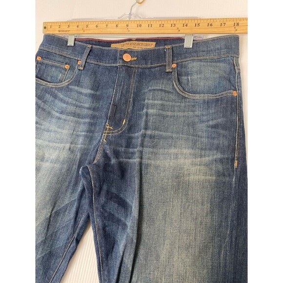 Raised Research Group LRG Straight Fit Jeans Men 38 Blue Mustaches J155010 style - Picture 7 of 15